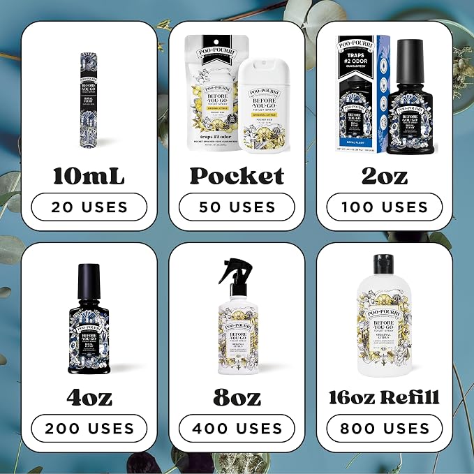 Poo-Pourri Before-You-Go Toilet Spray, Royal Flush, 2 Fl Oz - Eucalyptus and Spearmint - Image 10