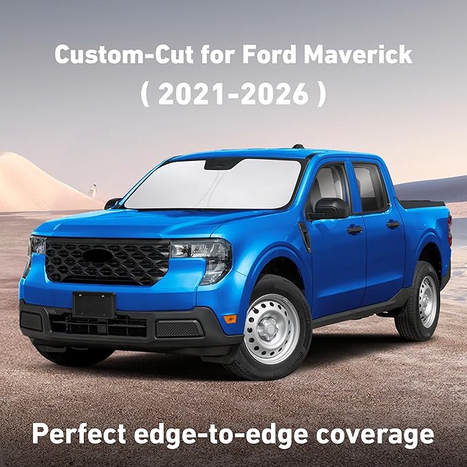 EcoNour Windshield Sunshade Compatible for Ford Maverick 2021-2024 2025 2026, Sun Visor for Front Windshield & Window Sun Shade Cover, UV Heat Blocker & Protector, Car Accessories - Image 2