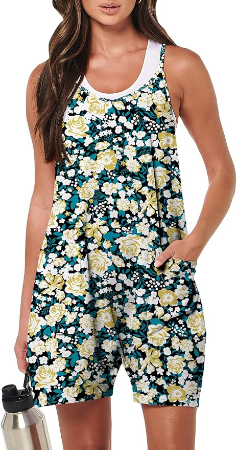 ANRABESS Womens Rompers Summer Casual Loose Sleeveless Overalls Spaghetti Strap Shorts Jumpsuit 2026 Beach Vacation Clothes by ANRABESS