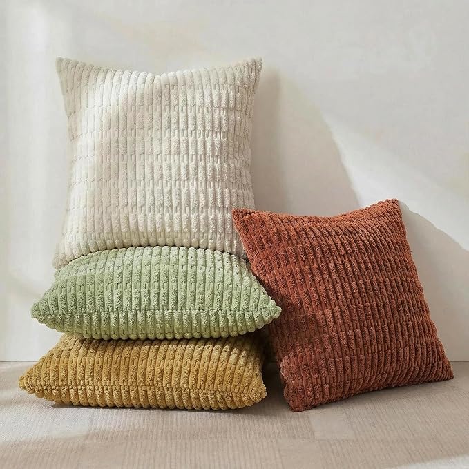 Fancy Homi 4 Packs Decorative Throw Pillow Covers for Living Room Couch Bed, Modern Farmhouse Boho Home Décor Accent Cushion Case, 28" x 28", Fall - Image 2