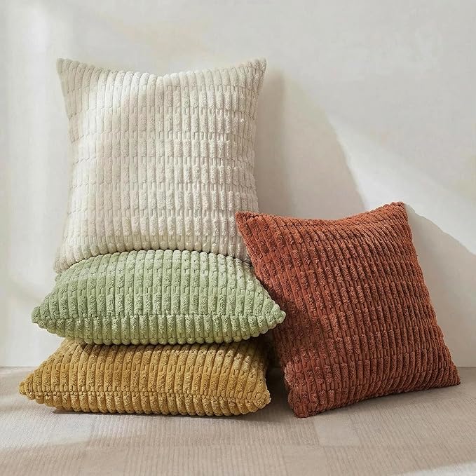 Fancy Homi 4 Packs Decorative Throw Pillow Covers for Living Room Couch Bed, Modern Farmhouse Boho Home Décor Accent Cushion Case, 16" x 16", Fall - Image 2