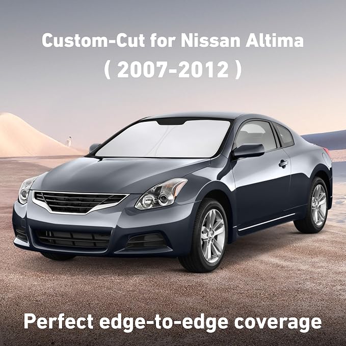 EcoNour Windshield Sunshade Compatible for Nissan Altima 2007-2010 2011 2012, Sun Visor for Front Windshield & Window Sun Shade Cover, UV Heat Blocker & Protector, Car Accessories - Image 2