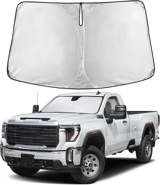 EcoNour Windshield Sunshade Compatible for GMC Sierra 1500 2500 3500 2019-2024 2025 2026, Sun Visor for Front Window Sun Shade Cover, UV Heat Blocker & Protector, Car Accessories by EcoNour