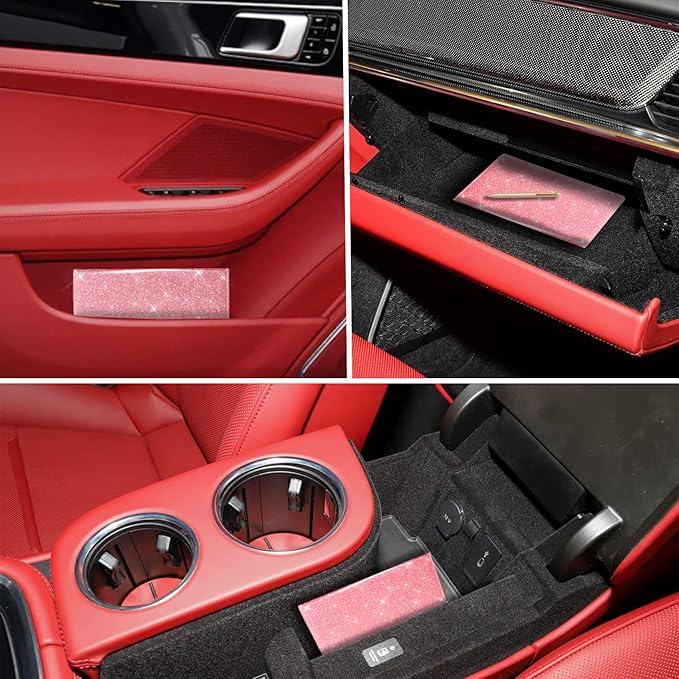 TOURSUIT Car Registration & Insurance Card Holder, Glitter Pink | Vehicle License Document Organizer, Glove Box Compartment, Interior Car Accessories, For Women Men - Image 7