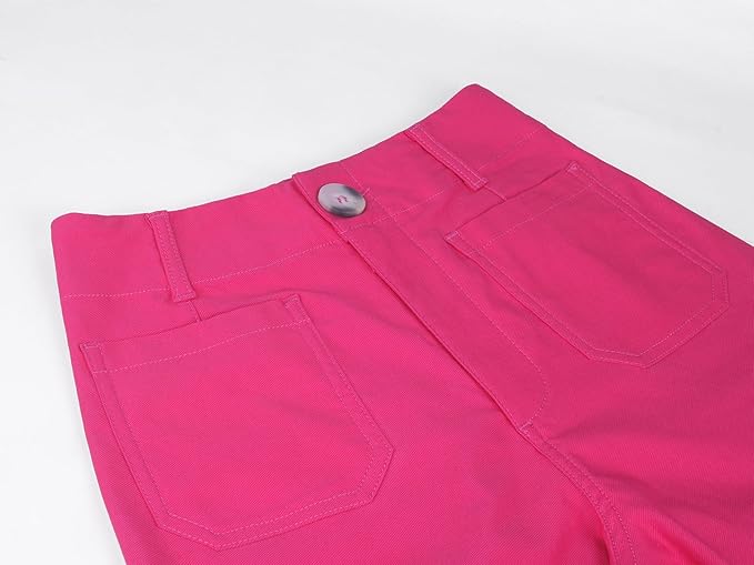 miduo Womens High Waisted Cropped Wide Leg Stretchy Straight Pants Trousers with Pockets - Image 6