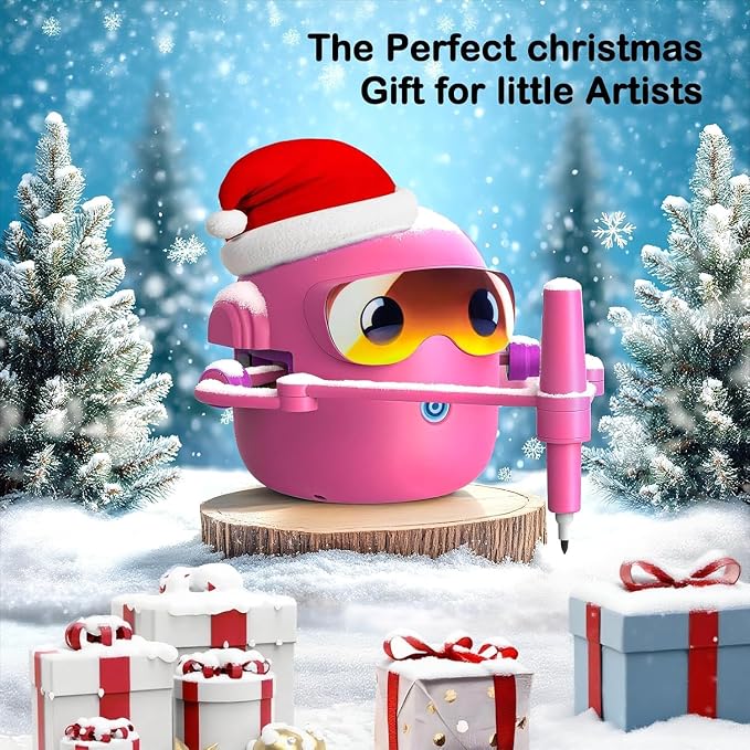 Drawing Robot for Kids with 100 Cards, Montessori Painting Learning Toys for 3 4 5 6 7 8 Year Old Boys Girls,Voice Interactive Early Learning Educational Drawing Toy Gift for Birthday Party - Image 6