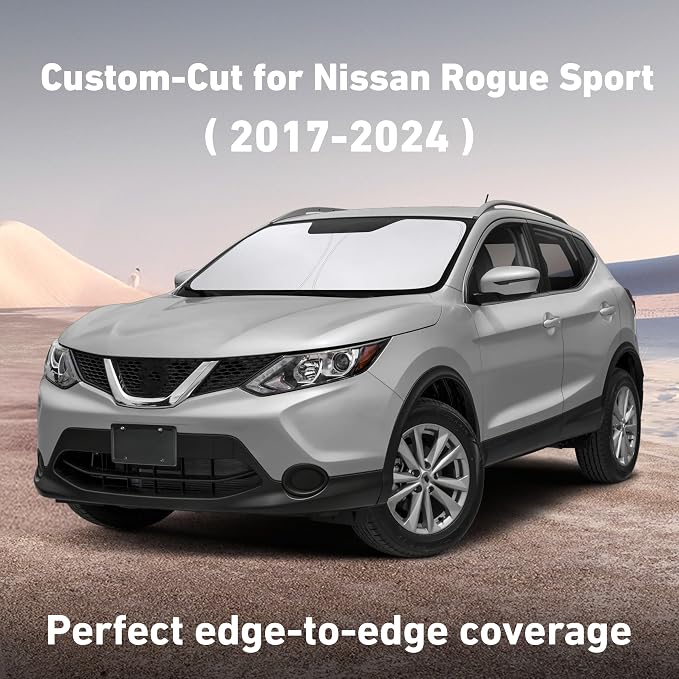 EcoNour Windshield Sunshade Compatible for Nissan Rogue Sport 2017-2022 2023 2024, Sun Visor for Front Windshield & Window Sun Shade Cover, UV Heat Blocker & Protector, Car Accessories - Image 2