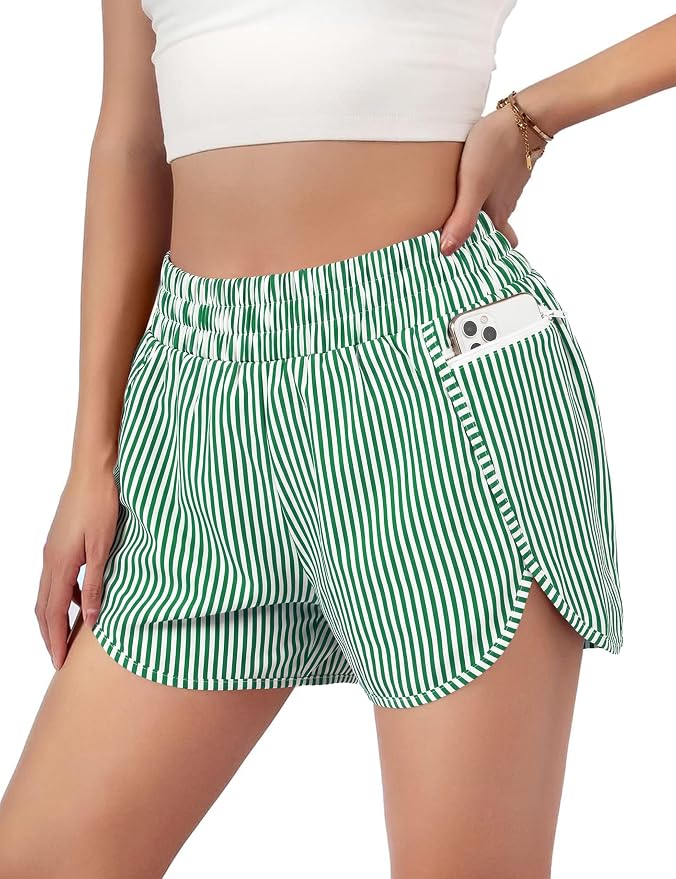 Blooming Jelly Women's Quick-Dry Running Shorts Workout Sport Layer Active Shorts with Pockets 1.75" by Bloomingjelly
