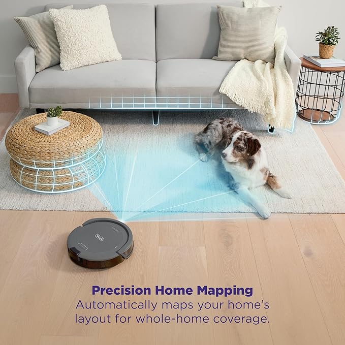 Shark Navigator Robot Vacuum, SmartPath Navigation, Steel Grey, RV2110 | SmartPath Navigation, up to 50% More Suction, Detects & Avoids Objects, Anti-Hair Wrap, Wi-Fi, Carpets & Hard Floors - Image 4