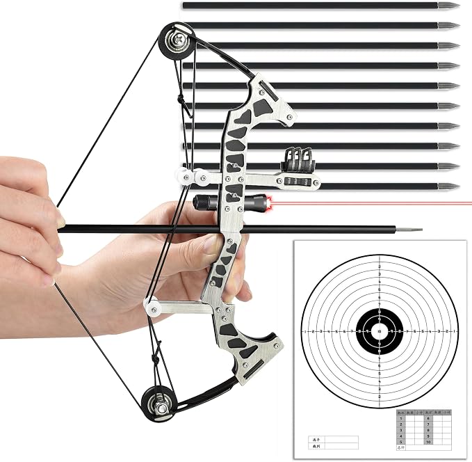Archery Bow Set Left and Right Hand Compound Bow Hunting Bow Metal Material Catapult RH/LH for Practice Archery by TIETHEKNOT