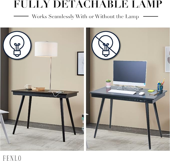FENLO Future - 39' Modern Desk with USB-C & Qi Wireless Charging Station - Image 5