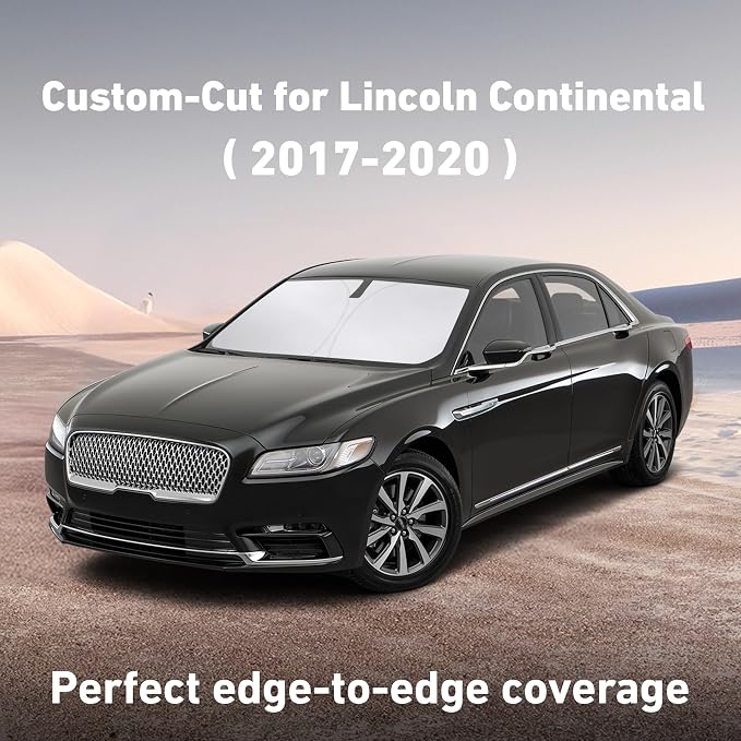 EcoNour Windshield Sunshade Compatible for Lincoln Continental 2017-2018 2019 2020, Sun Visor for Front Windshield & Window Sun Shade Cover, UV Heat Blocker & Protector, Car Accessories - Image 2