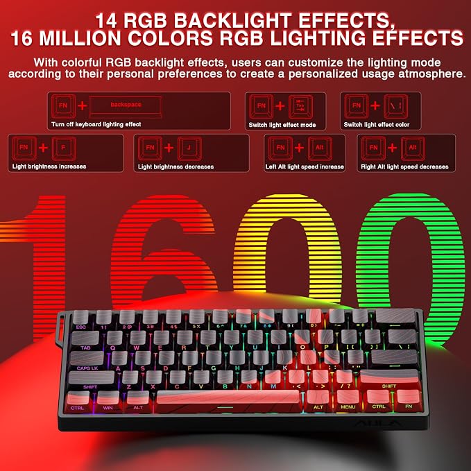 AULA WIN60 HE MAX - 60% Mechanical Gaming Keyboard Wired, Hall Effect Magnetic Switches Hot Swappable, Adjustable Actuation Rapid Trigger Mode, 8000 Hz Polling Rate, 60 Percent Keyboard Compact Design - Image 8