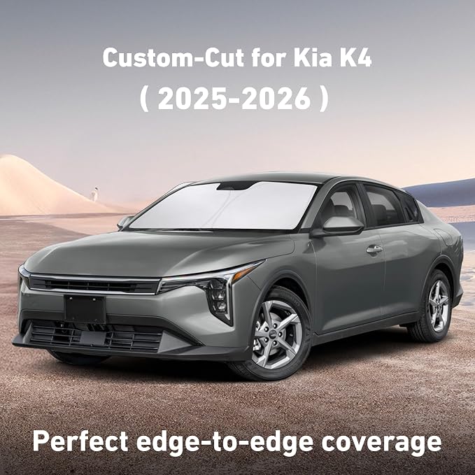 EcoNour Windshield Sunshade Compatible for Kia K4 2025 2026, Sun Visor for Front Windshield & Window Sun Shade Cover, UV Heat Blocker & Protector, Car Accessories - Image 2