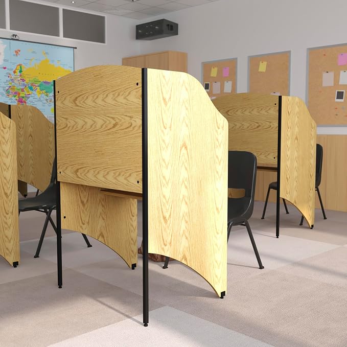 Flash Furniture Kevin Starter Study Carrel in Oak Finish - Image 6