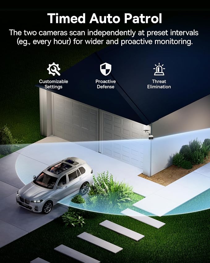 Baseus X1 Pro Dual-Tracking Solar Security Camera Outdoor Wireless, Dual 3K AI Cameras, 300° Pan, Color Night Vision, 8× Zoom, Local Storage up to 512GB, IP65, No Subscription - Image 6