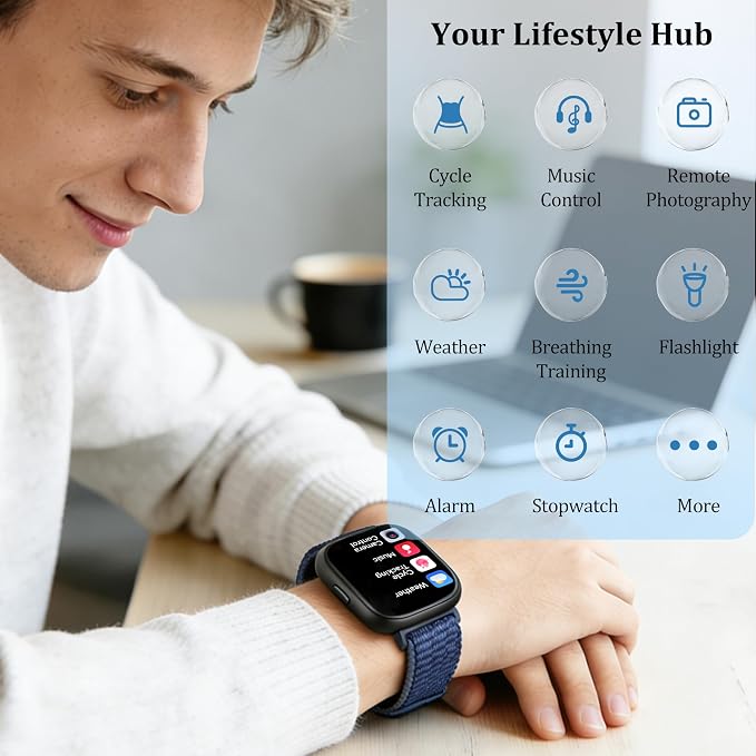 Smart Watch for Women Men, 2026 Upgrade Smartwatch [2 Bands, 44mm case], 1.83" Fitness Tracker Watch Alexa Built-in, Make/Answer Call, HR Sleep Stress Monitor, IP68 Waterproof Step Counter Watch - Image 7
