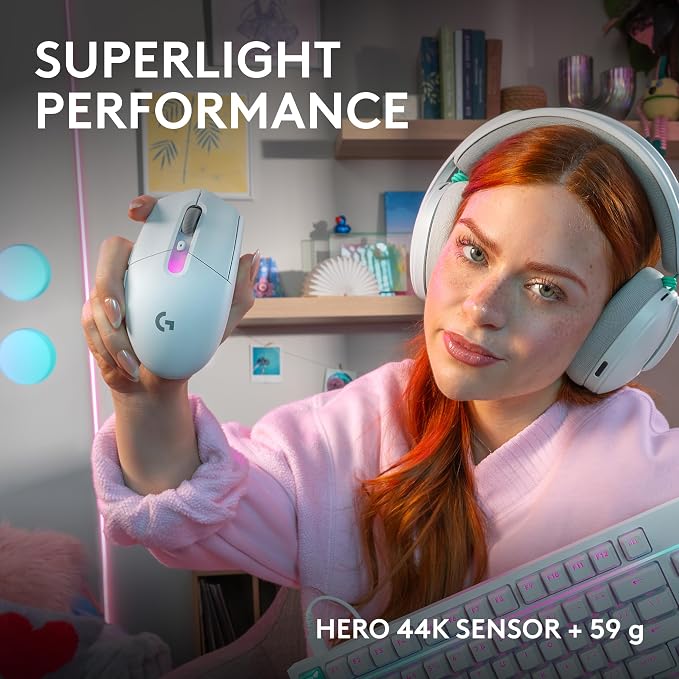 Logitech G305 X Superlight Wireless Gaming Mouse - White | Lightweight 59g, HERO 44K Sensor, RGB lighting, Lightspeed, Bluetooth, 130+ Hr battery life, 6 programmable buttons, PC/Mac - Image 3