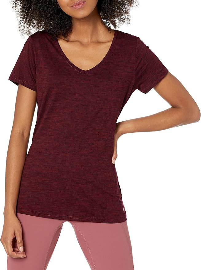 Amazon Essentials Women's Active Quick Dry Tech Stretch Short-Sleeve V-Neck T-Shirt (Available in Plus Size), Pack of 2 - Image 3