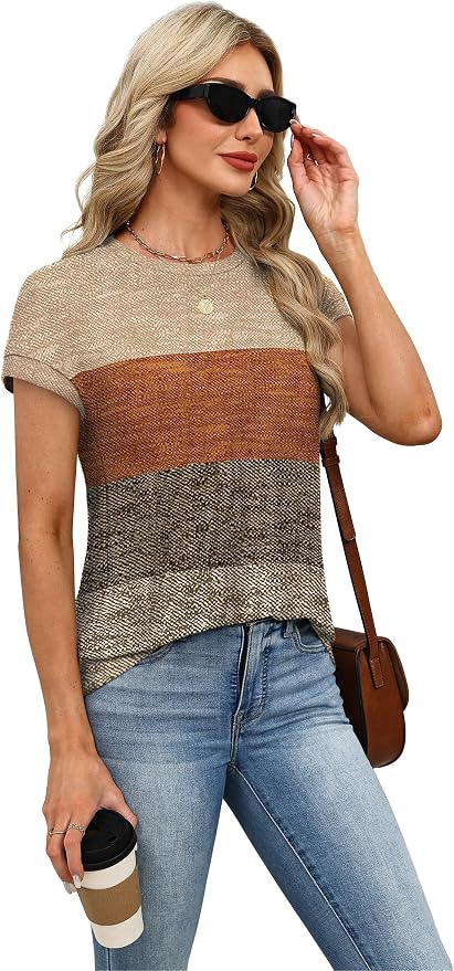 Alaroo Womens Summer Tops Short Sleeve Shirts Crew Neck Tshirt Cute Trendy Tunic Blouses (S-3XL) - Image 4