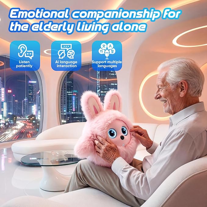 CVCBSER Smart Ai Companion Robot Cute Pet, Desk Robot Voice Chat gpt Emotional Interaction, Richness Expressiveness Ai Pet Robot for Adults Chat (Pink Face) - Image 5