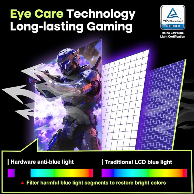 Amzfast 24.5 Inch 280Hz/240Hz FHD 1080p Gaming Monitor, 1ms Adaptive Sync, 3000:1, 126% sRGB, 93% DCI-P3, TÜV Rheinland Eye Care, HDMI 2.0 x 2 & DP 1.4 x 2, AMZG25X1 Pro - Image 8