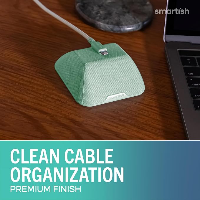 Smartish® Magnetic Cord Holder - Cable Wrangler Organizer with Magnet Clips for Charger Management on Desktop, Nightstand, or Side Table for All Cables, USB-C, Lightning Cables - Teal Me More - Image 2