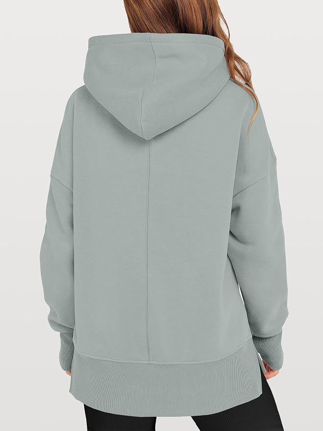 ANRABESS Womens Oversized Hoodies Long Sleeve Fleece Side Slit Hooded Sweatshirts Pullover 2026 Fall Outfits Y2K Clothes - Image 5