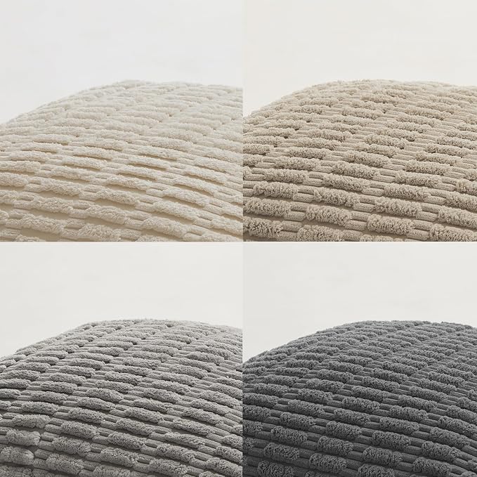 Fancy Homi 4 Packs Decorative Throw Pillow Covers for Living Room Couch Bed, Modern Farmhouse Boho Home Décor Accent Cushion Case, 20" x 12", Grey Series - Image 4