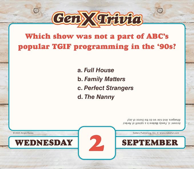 Daily Gen X Trivia 2026 Desk Calendar: Boxed Page-a-Day Nostalgia Quiz Calendar with Day-to-Day Pop Culture, Music, Movies & Throwback Challenges - Image 5