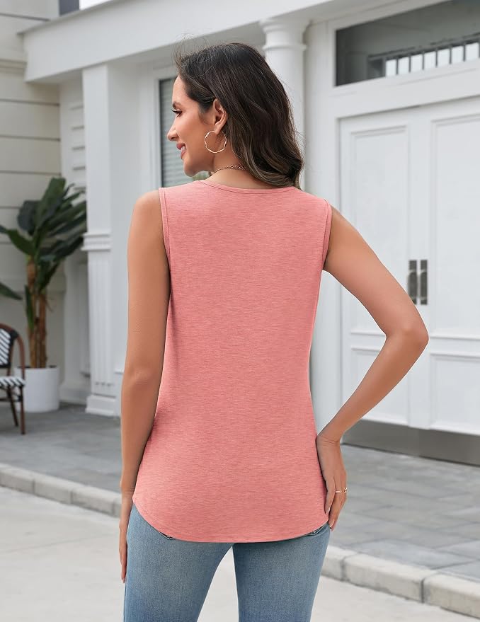 Zeagoo Tank Top for Women V Neck Loose Fit Sleeveless Summer Tops Business Casual Outfits Dressy Blouses Shirts - Image 3