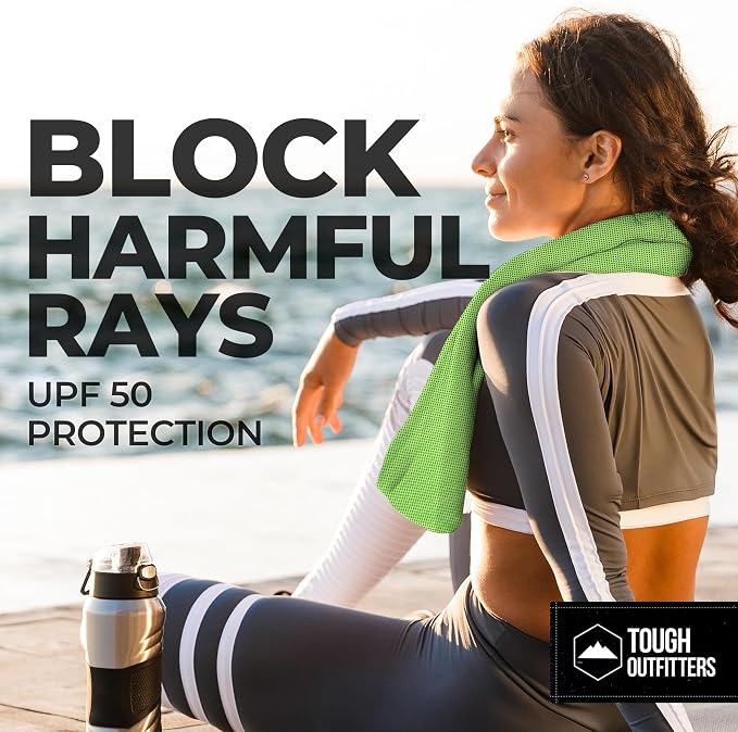 Tough Outdoors Cooling Towels for Neck Face - Neck Cooling Towel for Hot Weather Yoga Sports Golf Sweat - Instant Cold Towel - Image 5