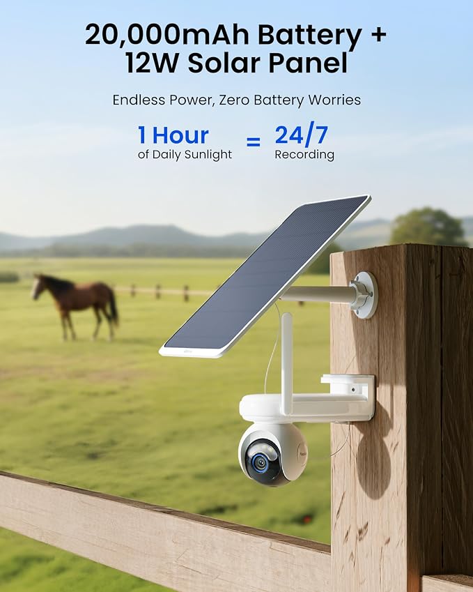 REOLINK Security Cameras Wireless Outdoor, Solar Camera for Home Security | 24/7 Continuous Recording, 2K ColorX Night Vision, 6 Months Battery Life, Smart AI Detection & Auto Tracking, 12W Solar Panel - Image 2