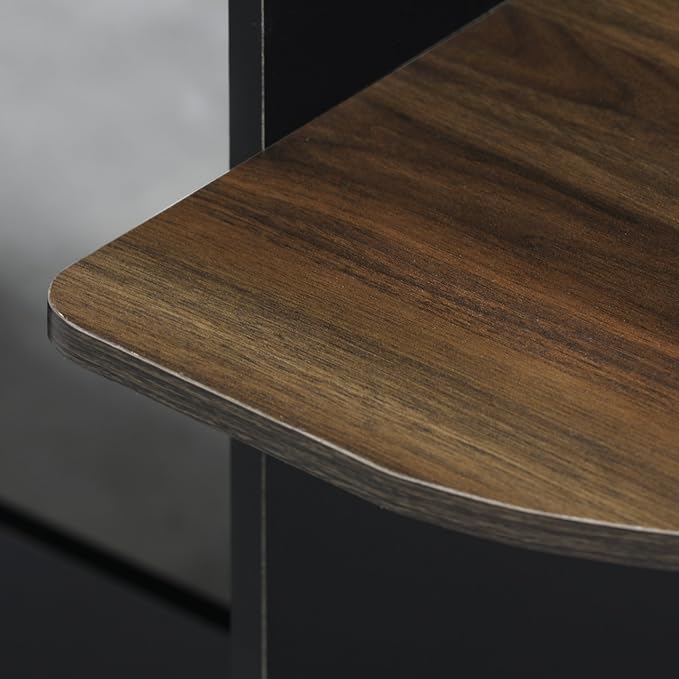 Furinno COMPACT Desk, 28.5" Wide Gaming Desk with Shelves, Computer Desk with Book Shelf, Office Desk for Home Office, Study Room, Dorm, Bedroom, Columbia Walnut - Image 8