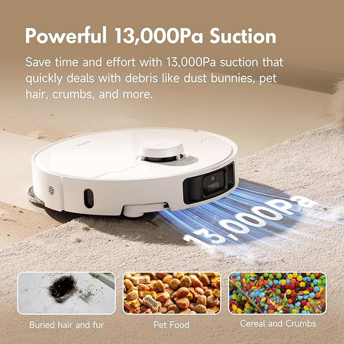 MOVA P10 Pro Ultra Robot Vacuum and Mop 13,000Pa Suction, 140°F Hot Water Auto Mop Washing & Drying, Dual Spinning Extenable Mop,10.5mm Lifting for Carpet, 360°Obstacle Avoidance, App Control - Image 2