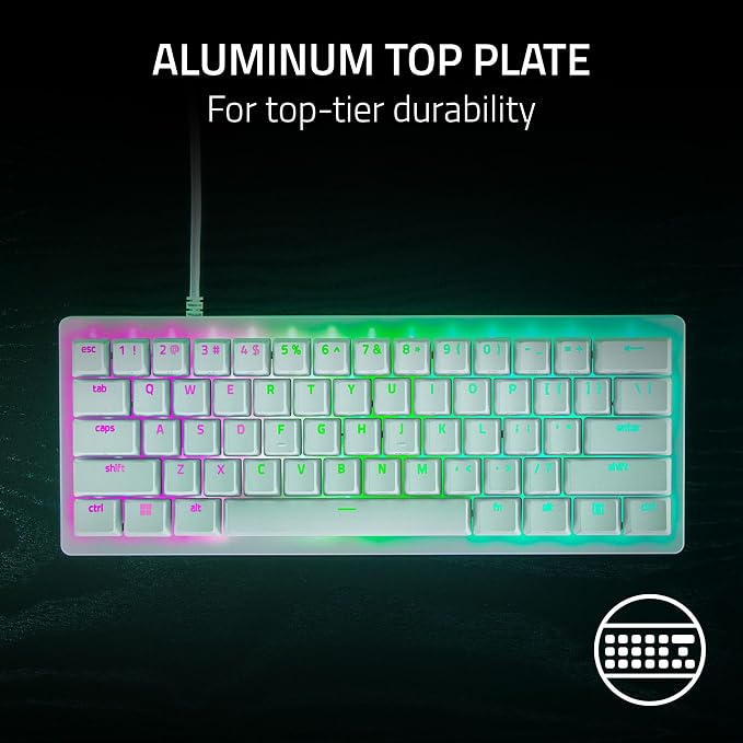 Razer Huntsman V3 Pro Mini 60% Esports Gaming Keyboard, White | Analog Optical Switches, Razer Snap Tap, Rapid Trigger, Adjustable Actuation, Dual-Purpose Mod Keys, Doubleshot PBT Keycaps - Image 9