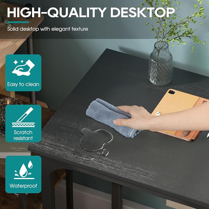 BestOffice Computer Desk,Home Office Desk, Modern Simple Style for Home Office Study Writing (Black, 39 Inch) - Image 7