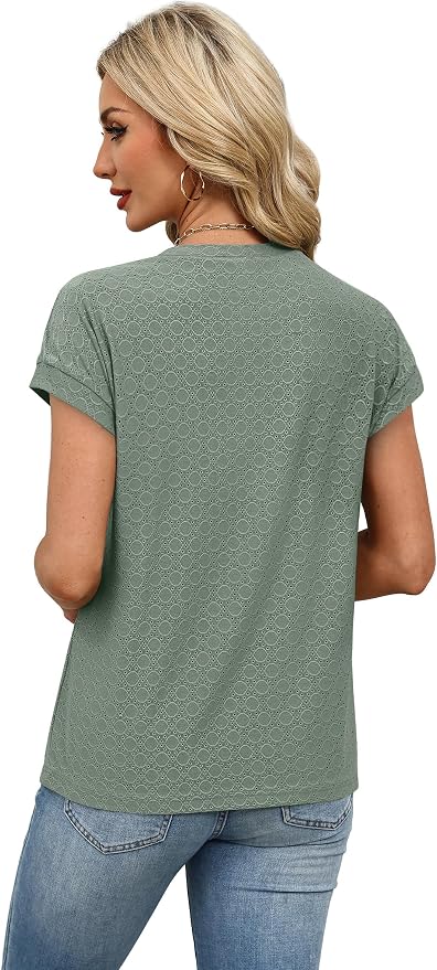 Alaroo Womens Summer Tops Short Sleeve Shirts Crew Neck Tshirt Cute Trendy Tunic Blouses (S-3XL) - Image 5