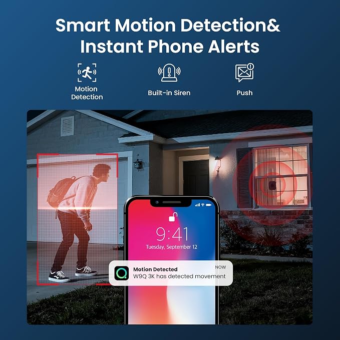 Window Security Camera 3MP 2K, Indoor WiFi Cameras 2.4GHz/5GHz with Colorvue AI Color Night Vision, Person Detection with Auto-Focus, 24/7 Recording Compatible with Alexa & Google Home - Image 7