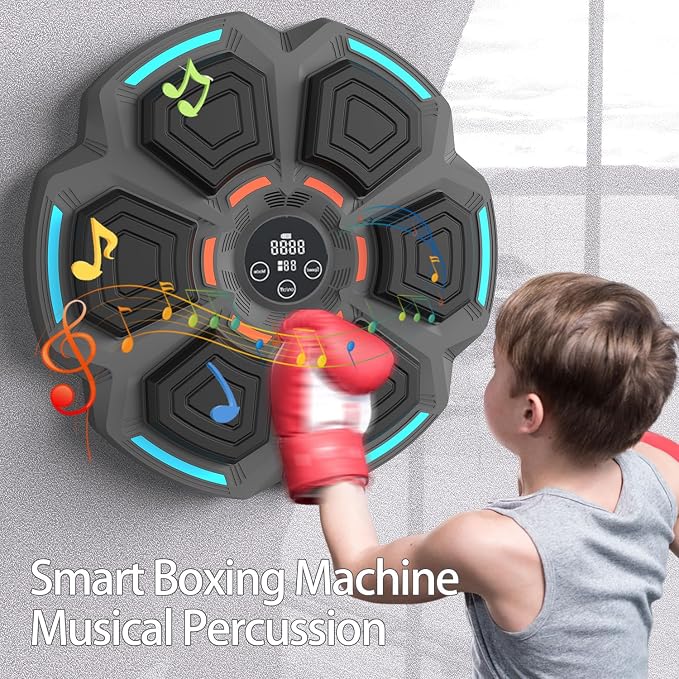 OurStarry Smart Music Boxing Machine for Adults and Kids, Wall Mounted Punching Trainer with Boxing Gloves, LED Electronic Target, 9 Modes and 9 Speeds, Home Gym Workout Equipment - Image 5