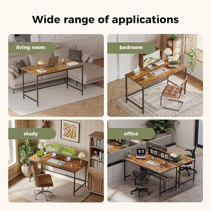 Mericonia 48x20 Inch Computer Desk, 0.6" Thick Small Office Table | Modern Simple Style, Small Study & Writing Table for Home Bedroom Work, Brown - Image 7