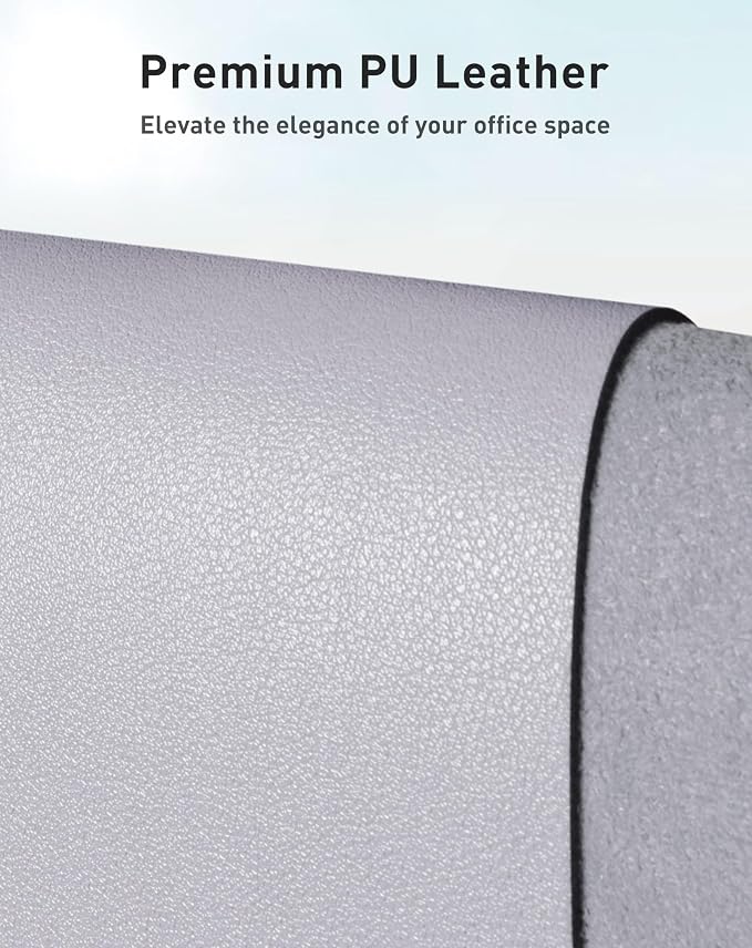 Aothia Faux Leather Desk Mat - Large Mouse Pad, Non-Slip PU Leather Blotter, Waterproof Writing Surface for Office and Home (Smoky Lavender, 40" x 24") - Image 2