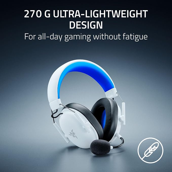 Razer BlackShark V3 X HyperSpeed Wireless PS5 Gaming Headset, White | 50mm Drivers, Cardioid Mic, 2.4 GHz, Bluetooth, Works with PC, Mac, Nintendo Switch, Smartphone, 70 Hr Battery - Image 7