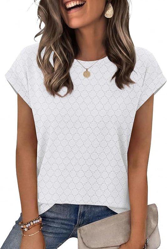 Alaroo Womens Summer Tops Short Sleeve Shirts Crew Neck Tshirt Cute Trendy Tunic Blouses (S-3XL) by Alaroo