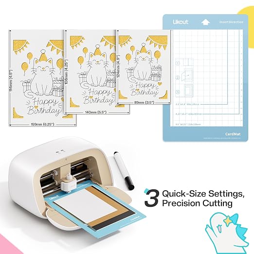 Likcut Vinyl Cutter Machine Cardstock Creator Bundle, Smart Compact Sticker Maker with Carrying Case & Accessories, Beige - Image 5