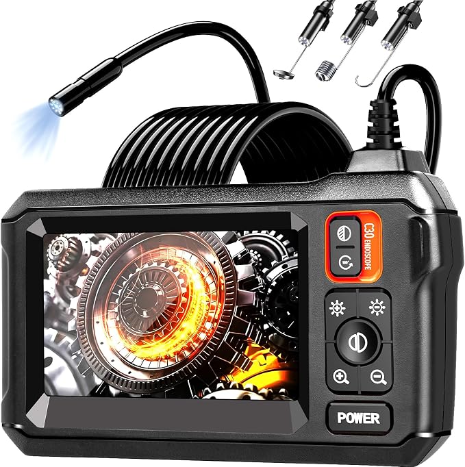 Daxiongmao Endoscope Camera with Light, 1080P HD Borescope, IP67 Waterproof Snake Camera – Ideal for Inspecting Walls, Vents, Automotive Engines, Pipes – A Great Gift Tool for Men (50ft) by Daxiongmao