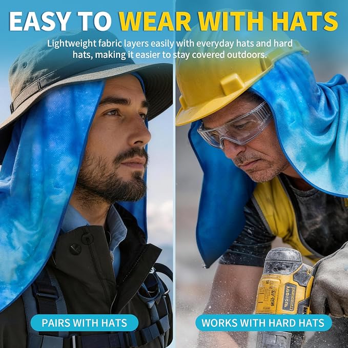 CAMBIVO Cooling Hoodie Towel for Men and Women, Lightweight Breathable Sun Protection Cover for Head, Neck, Ears, Face, Cooling Clothing for Extreme Heat, Sports Outdoors, Travel - Image 7