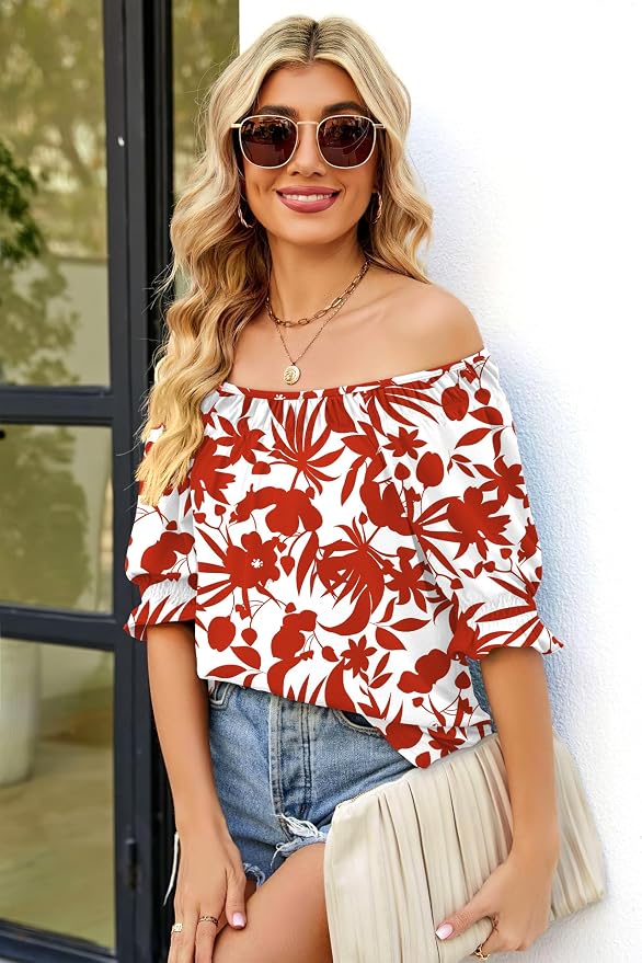 WIHOLL Womens Short Sleeve Square Neck Summer Tops Dressy Casual Blouses Trendy Clothes 2026 - Image 3