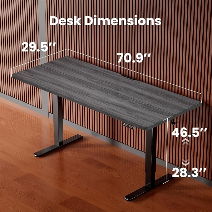 ErGear Height Adjustable Electric Standing Desk, 71 x 30 Inches Sit Stand up Desk, Memory Computer Home Office Desk, Grey - Image 3