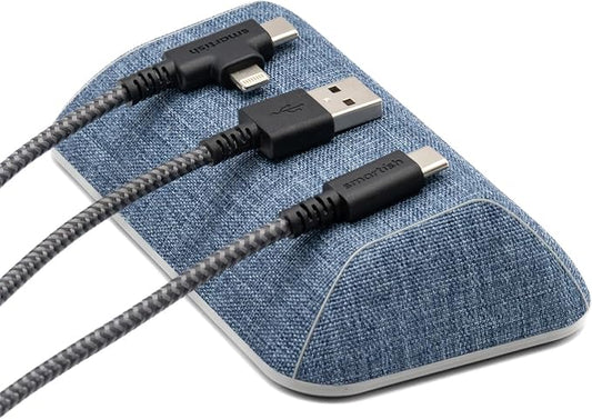 Smartish® Magnetic Cord Holder - Bigger Cable Wrangler Organizer with Magnet Clips for Charger Management on Desktop, Nightstand - Holds 6+ Cables - Blue Jeanie by Unknown